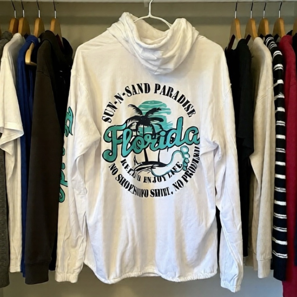 Cottonseed zip-up 100% cotton hooded- Florida logo jacket. Unisex sz med